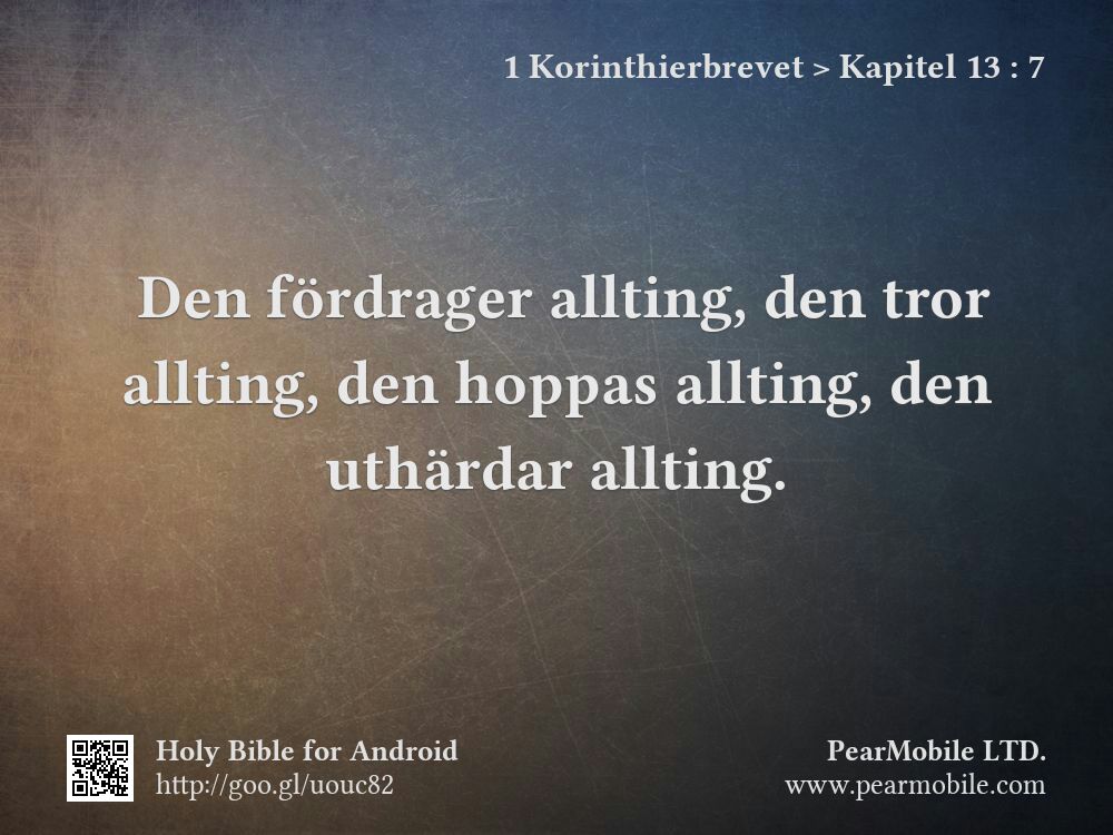 1 Korinthierbrevet, Kapitel 13:7